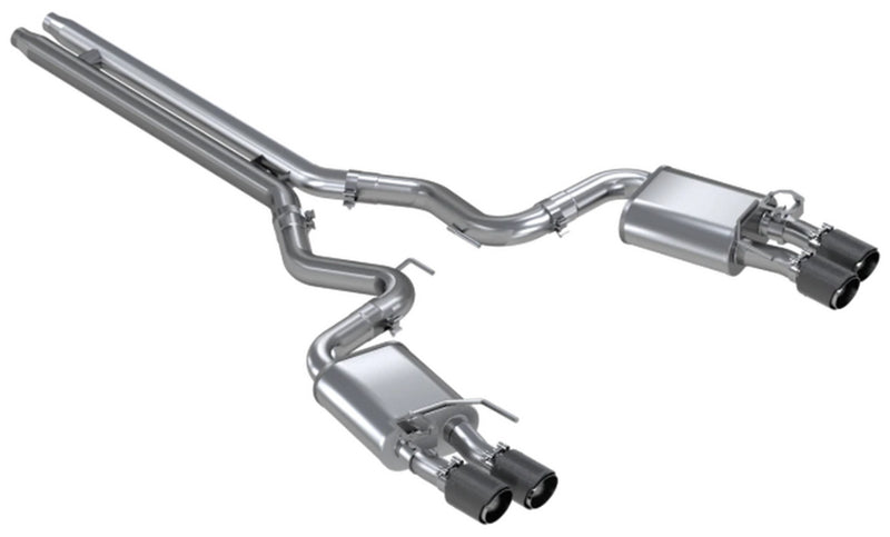 MBRP 3" Cat Back Dual Quad Split Rear Exit Active Exhaust (Mustang 18-23) - T304 Stainless Steel — fits Ford Mustan...