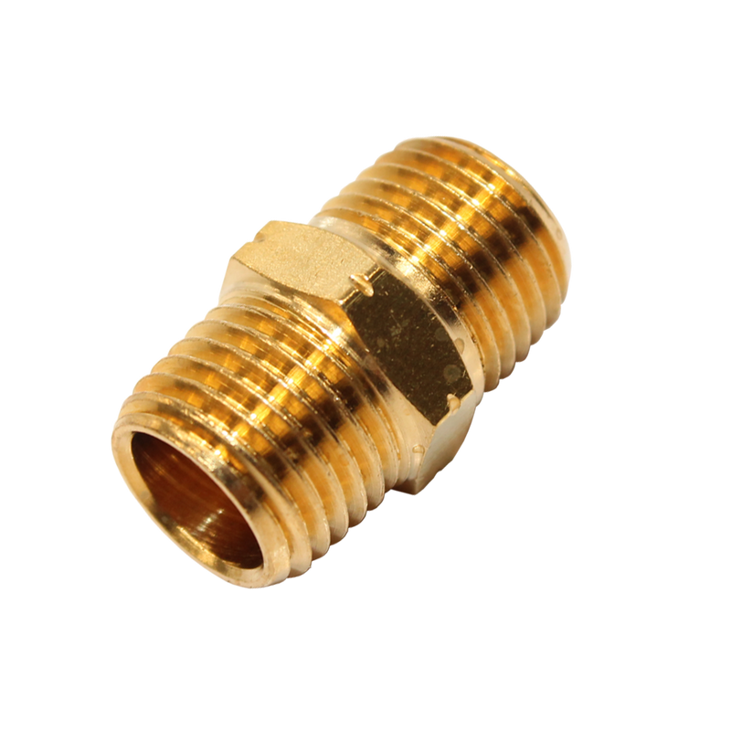 SP Tools Air Fitting - 1/4"M x 1/4"M Hex Nipple - Brass
