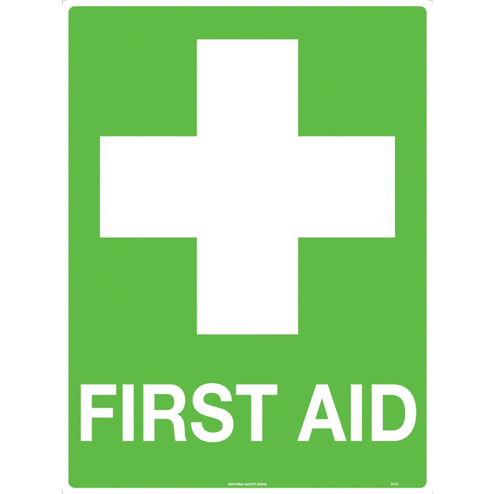 First Aid Sign Green With Cross SE001C-Poly