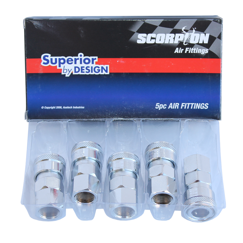 SP Tools Air Fittings - 1/2" Female Thread Coupler - Nitto Style - Hi Flow Series - Box of 5