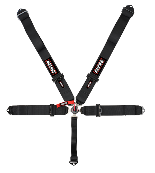 Simpson Racing 3" Camlock Harness - Lever Camlock - 55" - Pull Down - HANS Shoulders - All Black