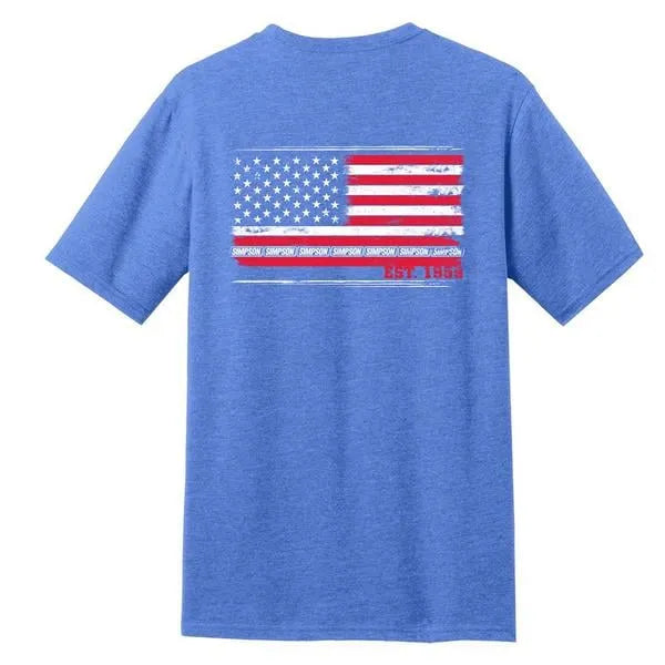 Simpson Racing USA Flag Tee - Medium - Blue