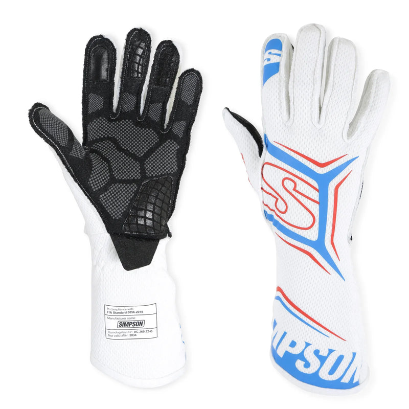 Simpson Racing Magnata Racing Gloves White/Blue Medium