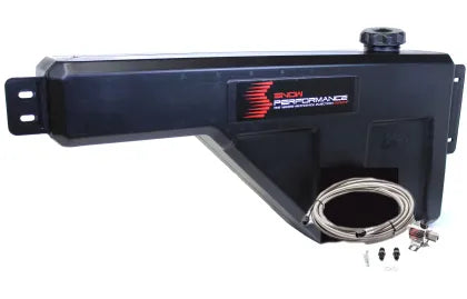 Snow Performance 10 Gallon Water Methanol Tool Box StyleTank Upgrade - w/Braided SS Line/Brackets/Solenoid/4AN Fitt...