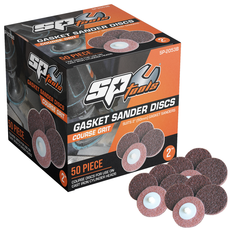 SP Tools Air Gasket Sander Discs - Bulk Pack - Pack of 50 - Course - Cast Iron Cylinder Heads