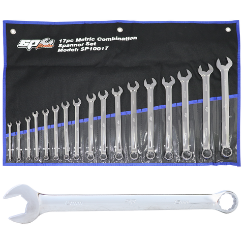 SP Tools Combination ROE Quad Drive Spanner Set - 15° Offset - Metric - 17pc