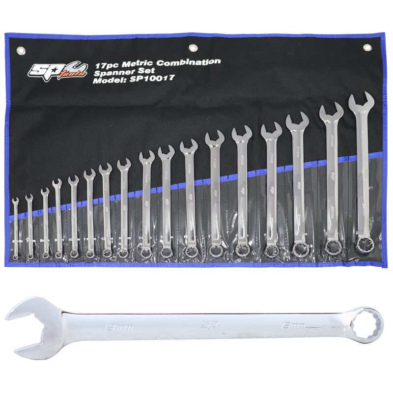 SP Tools Combination ROE Quad Drive Spanner Set - 15° Offset - Metric - 17pc