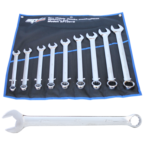 SP Tools Combination ROE Quad Drive Spanner Set - 15° Offset - Jumbo - Metric - 9pc