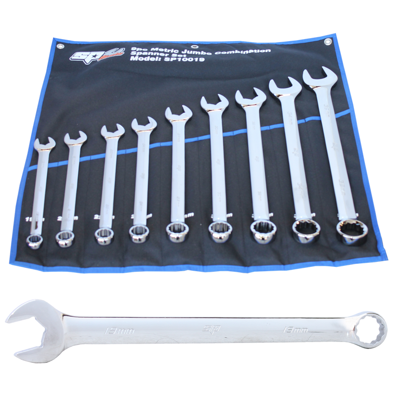 SP Tools Combination ROE Quad Drive Spanner Set - 15° Offset - Jumbo - Metric - 9pc