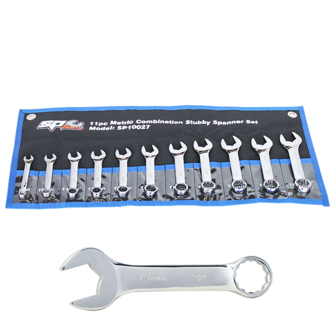 SP Tools Combination ROE Quad Drive Spanner Set - Stubby - 15° Offset - Metric - 11pc