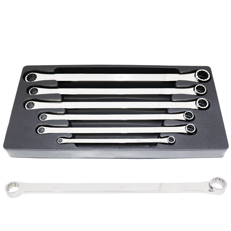 SP Tools Double Box Ring Spanner Set - 0° Offset - Extra Long - Metric - 6pc
