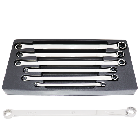 SP Tools Double Box Ring Spanner Set - 0° Offset - Extra Long - Metric - 6pc