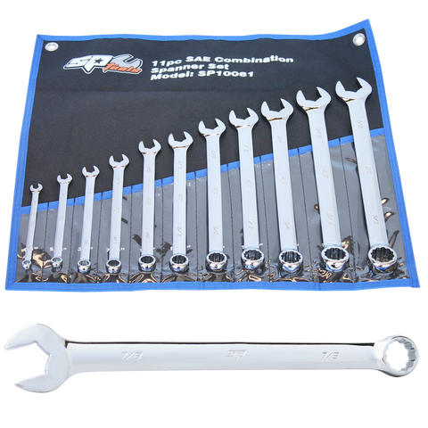 SP Tools Combination ROE Quad Drive Spanner Set - 15° Offset - SAE - 11pc