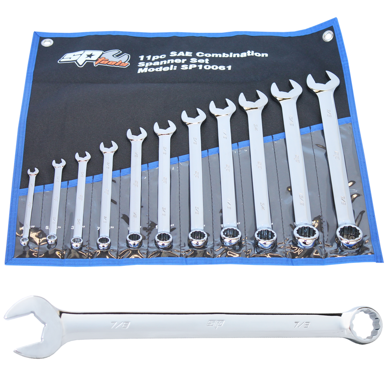 SP Tools Combination ROE Quad Drive Spanner Set - 15° Offset - SAE - 11pc