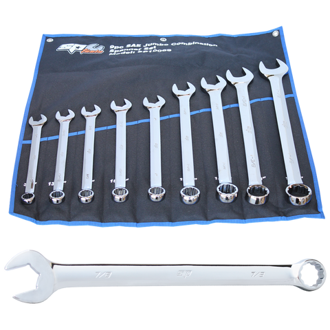 SP Tools Combination ROE Quad Drive Spanner Set - 15° Offset - Jumbo - SAE - 9pc