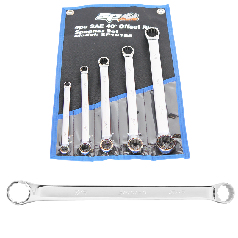 SP Tools SP10185 Double Ring Spanner Set - 40° Offset -