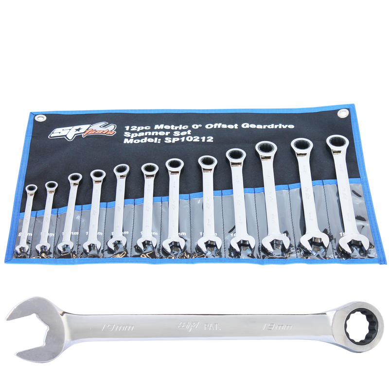 SP Tools Gear Drive ROE Quad Drive Spanner Set - 0° Offset - Metric - 12pc