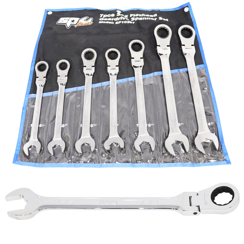 SP Tools Spanner Set - ROE Geardrive Flex Head 7pc SAE