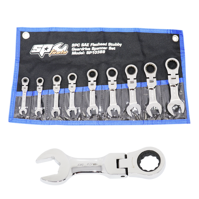 SP Tools Spanner Set - ROE Geardrive Flex Head 9pc SAE