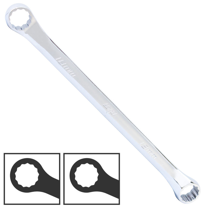 SP Tools Double Ring Spanner - Long - Metric - 40° Offset - Individual, Size: 22 x 24mm