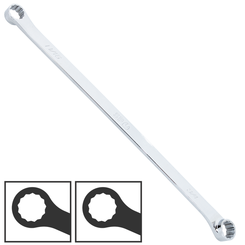 SP Tools Double Box Ring Spanner - Extra Long - SAE - 15° Offset - Individual