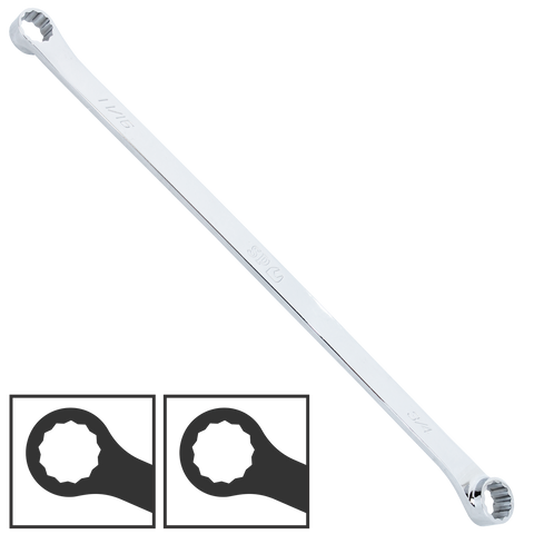 SP Tools Double Box Ring Spanner - Extra Long - SAE - 15° Offset - Individual, Size: 3/4 x 11/16