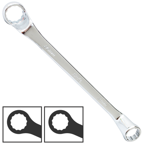 SP Tools Double Ring Spanner - Long - Metric - 75° Offset - Individual, Size: 24 x 26mm