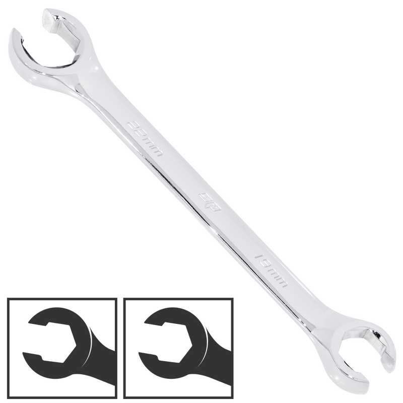 SP Tools Flare Nut Spanner - Metric - Individual, Size: 19 x 22mm
