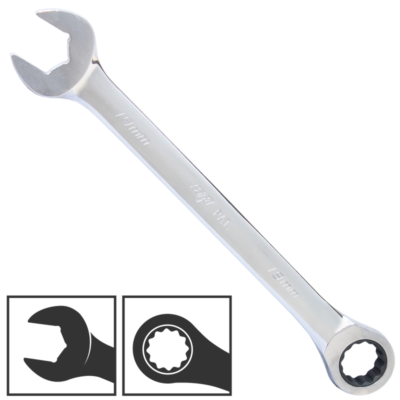 SP Tools Gear Drive ROE Quad Drive Spanner - Metric - 0° Offset - Individual