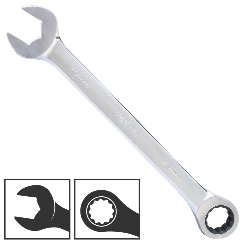 SP Tools Gear Drive ROE Quad Drive Spanner - Metric - 0° Offset - Individual, Size: 32mm