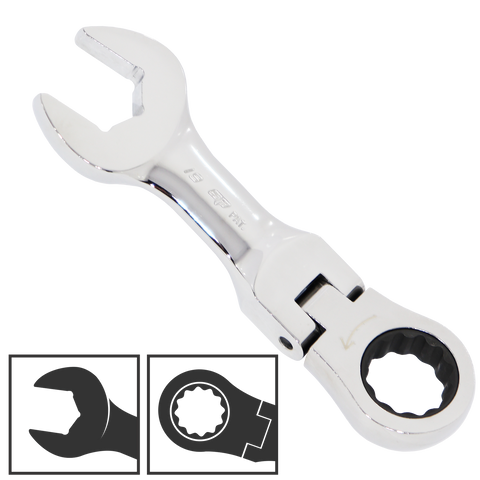 SP Tools Flex Head Gear Drive ROE Quad Drive Spanner - Stubby - Metric - Individual