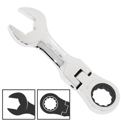 SP Tools Flex Head Gear Drive ROE Quad Drive Spanner - Stubby - SAE - Individual