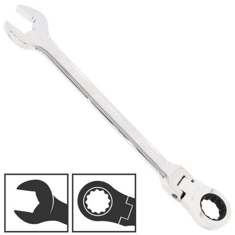 SP Tools Flex Head Gear Drive ROE Quad Drive Spanner - Metric - Individual, Size: 32mm
