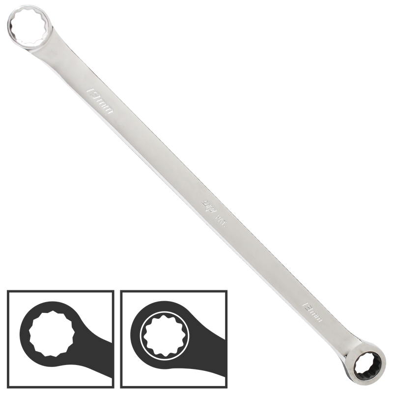 SP Tools Box Drive Double Ring Spanner - Extra Long - Metric - 0° Offset - Individual