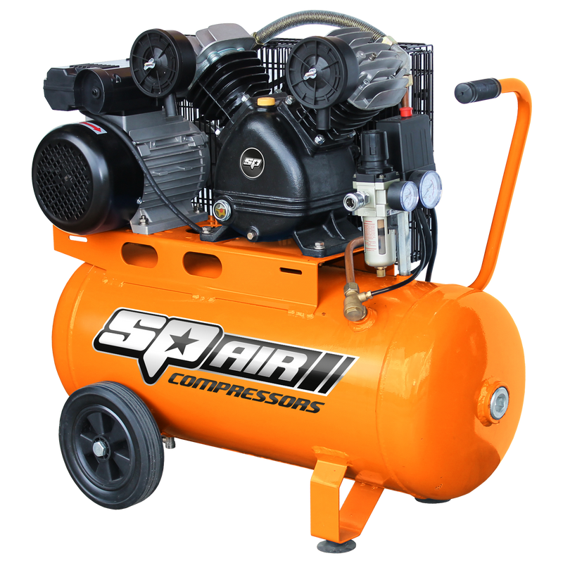 SP Tools Air Compressor - V-Twin Cast Iron Portable - 3hp - 15Amp - 60L Tank