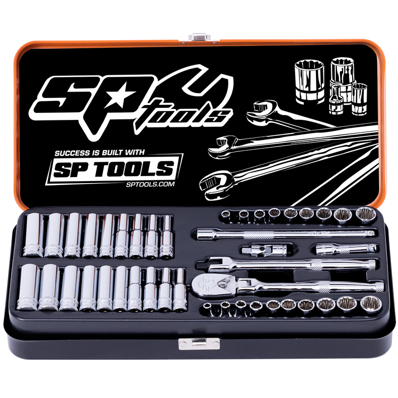 SP Tools 1/4" Drive Socket Set - Metric/SAE - 6 & 12pt - 43pc
