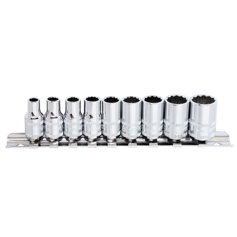 SP Tools Socket Rail - 1/4Dr 12Pt 9pc SAE SP20131