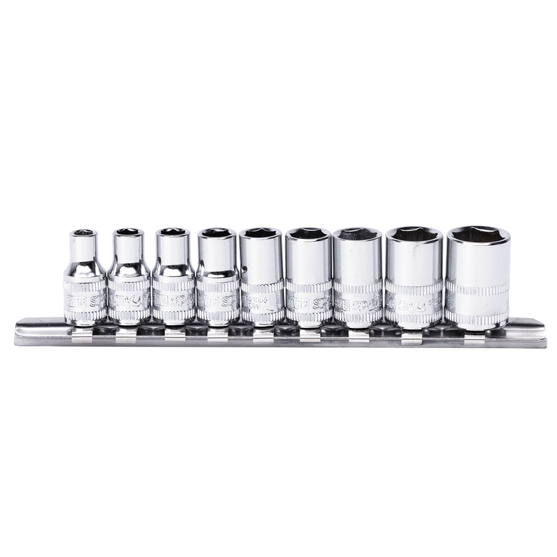 SP Tools Socket Rail - 1/4Dr 6Pt 9pc SAE SP20133