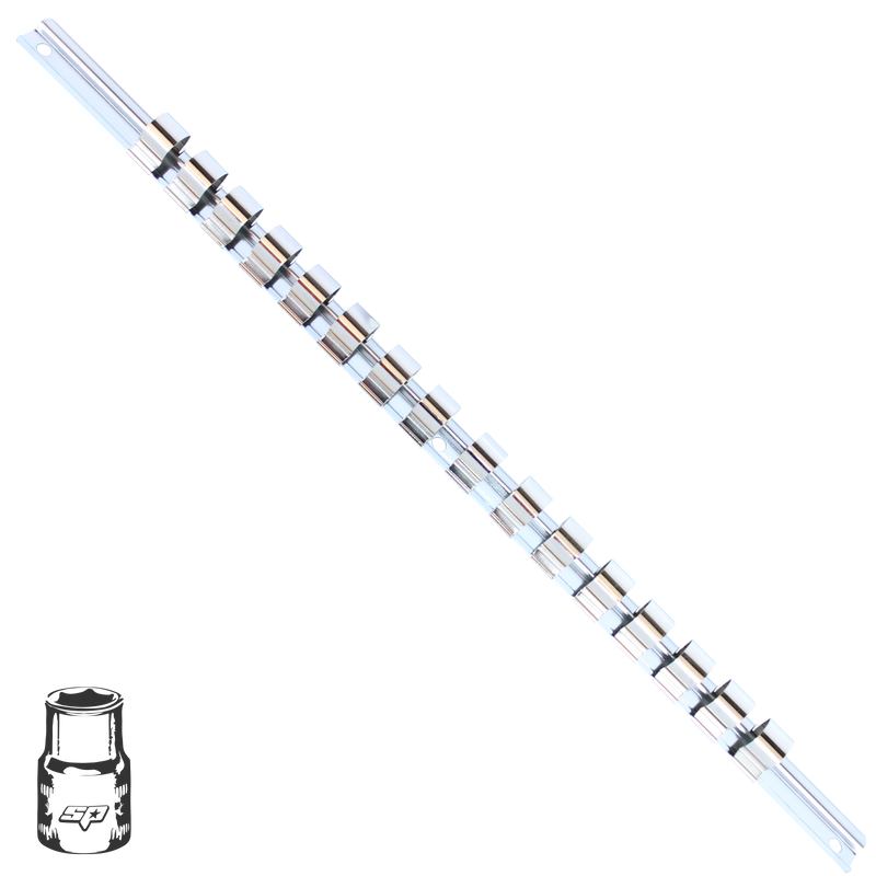 SP Tools Socket Rail 1/4"Dr Holds 16pc (413mm/16In) SP201R