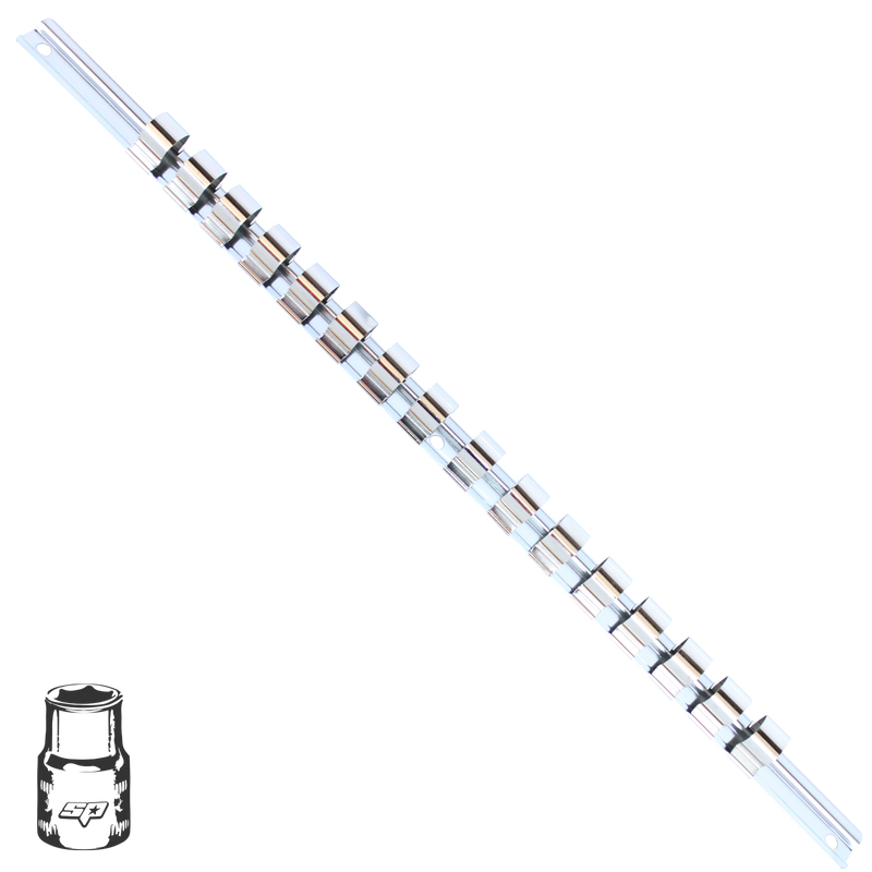 SP Tools Socket Rail - 1/4" Drive - Spring Loaded - 16 Socket Capacity