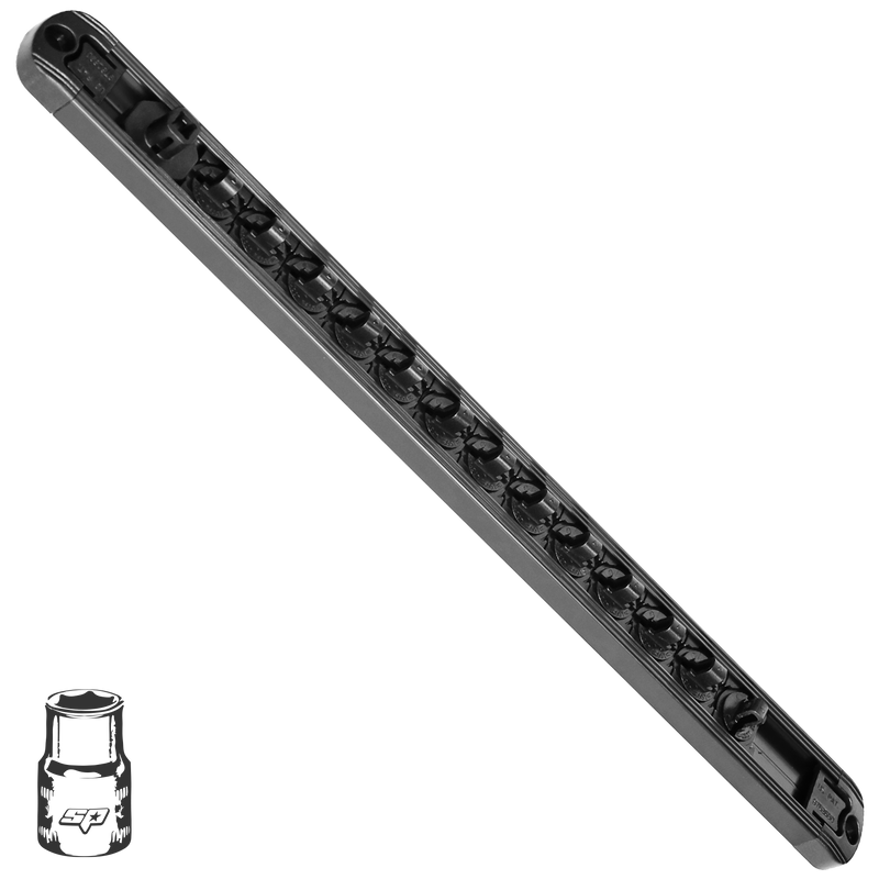 SP Tools Socket Rail 1/4'Dr Holds 13pc Black SP201RQM