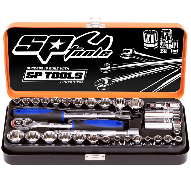 SP Tools 3/8" Drive Socket Set - Metric/SAE - 12pt - 32pc