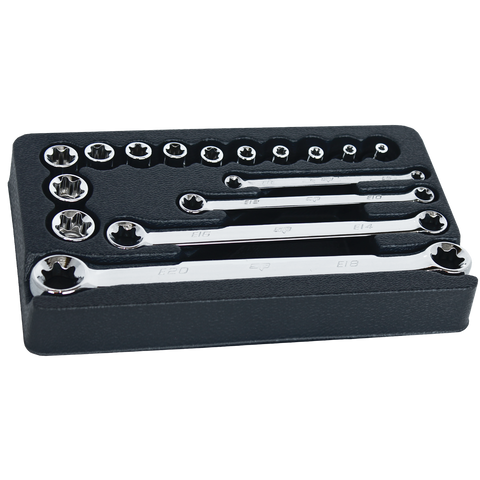 SP Tools 3/8" Drive Socket & Spanner Set - E-Torx - 16pc
