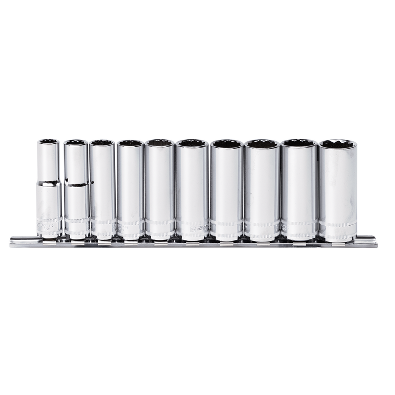 SP Tools 3/8" Drive Socket Rail Set - Deep - Metric Only - 12pt - 10pc