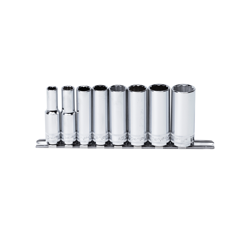 SP Tools 3/8" Drive Socket Rail Set - Deep - SAE Only - 12pt - 8pc