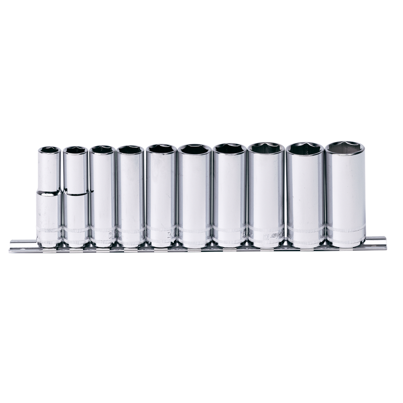 SP Tools 3/8" Drive Socket Rail Set - Deep - Metric Only - 6pt - 10pc