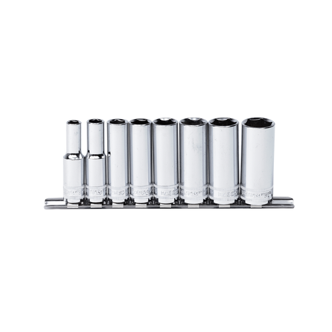 SP Tools 3/8" Drive Socket Rail Set - Deep - SAE Only - 6pt - 8pc