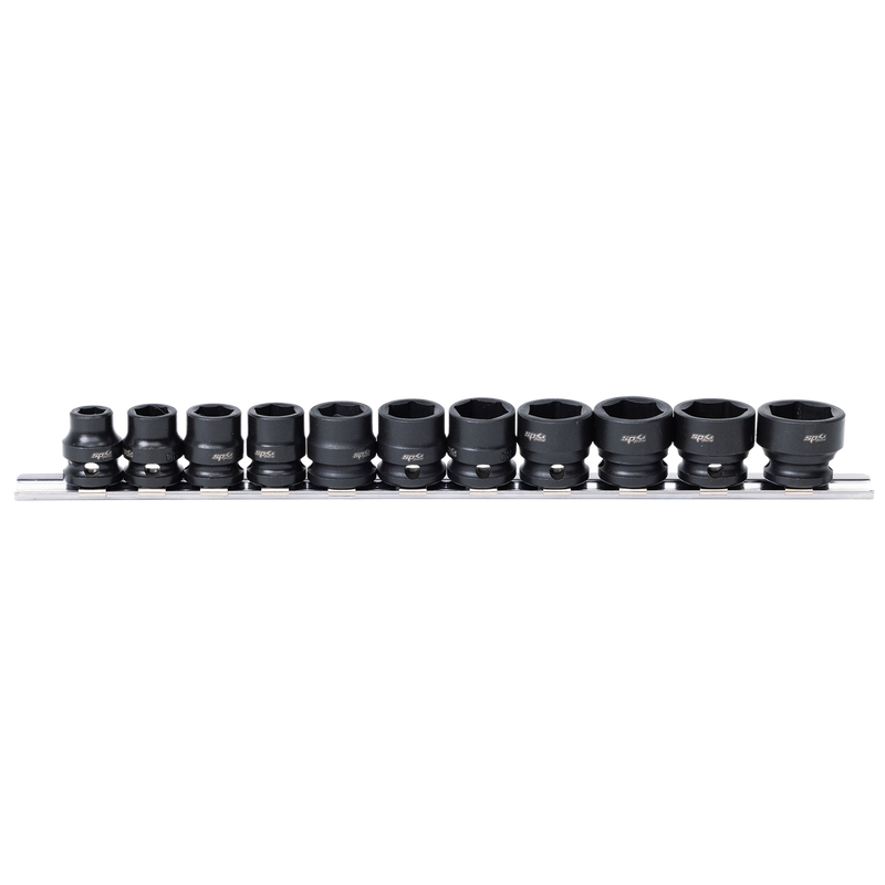 SP Tools 3/8" Drive Impact Socket Rail Set - Stubby - Metric Only - 6pt - 10pc