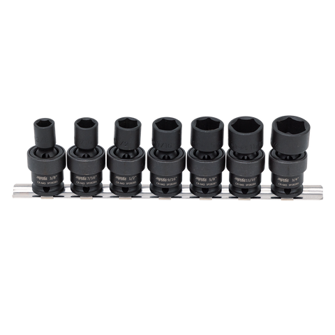 SP Tools 3/8" Drive Impact Socket Rail Set - Swivel - SAE Only - 6pt - 7pc