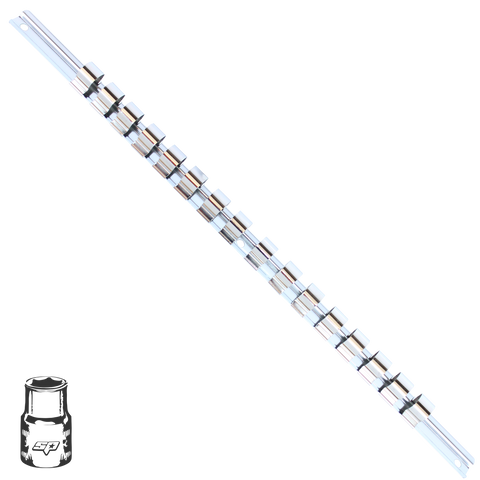 SP Tools Socket Rail - 3/8" Drive - Spring Loaded - 16 Socket Capacity